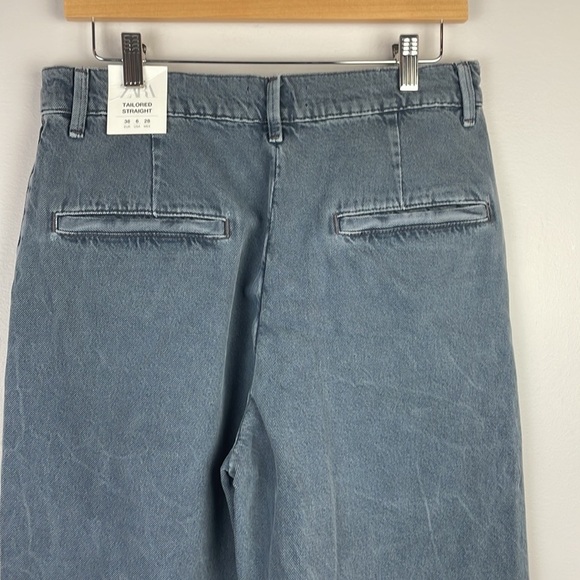 NWT ZARA Tailored Straight Mid Rise Worn Grey Jean SZ USA 6 EUR 38 Baggy - Picture 8 of 12